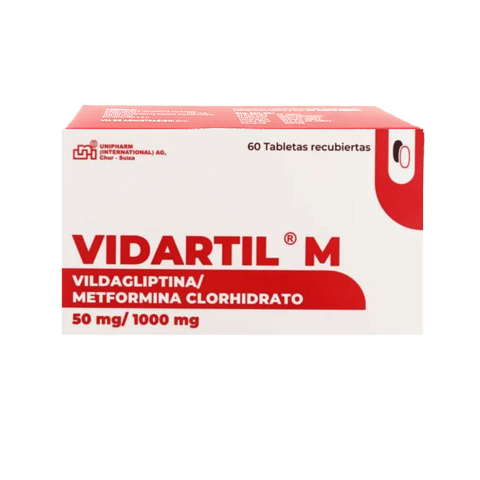 Vidartil M Vildagliptina/Metformina 50/1000Mg X Tableta