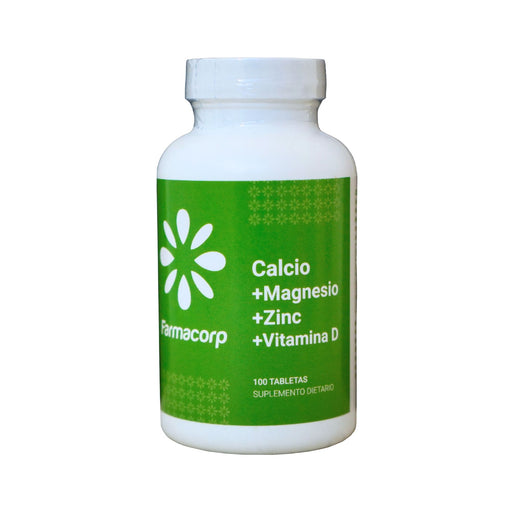 Calcio+Magnesio+Zinc+Vit D Farmacorp X 100 Tabletas
