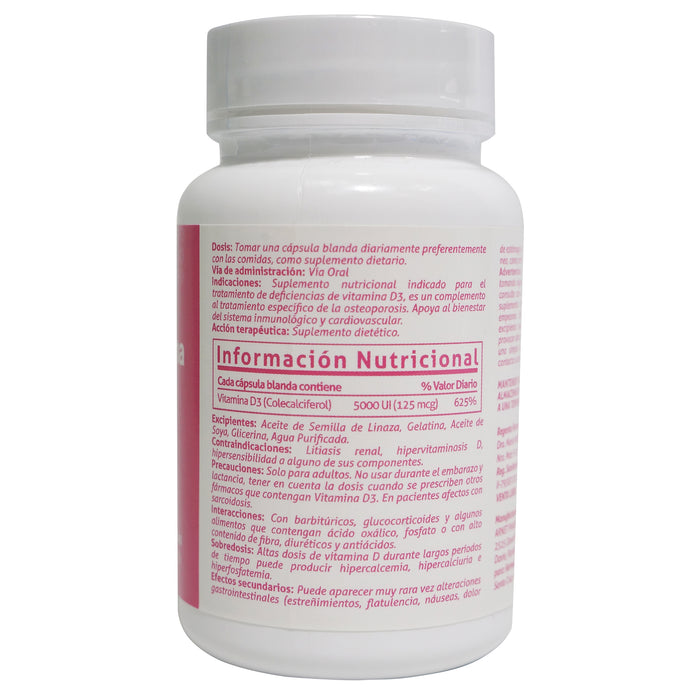 Vitamina D3 Farmacorp 5000Ui X 60 Capsulas Blandas