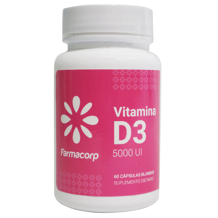 Vitamina D3 Farmacorp 5000Ui X 60 Capsulas Blandas