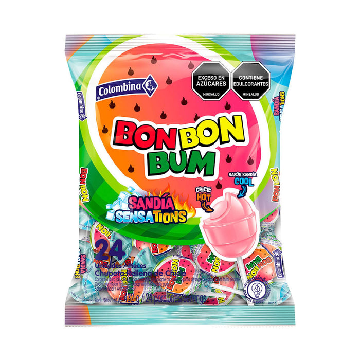 Chupete Bon Bon Bum Sabor Sandia Sensations Bolsa X 336G