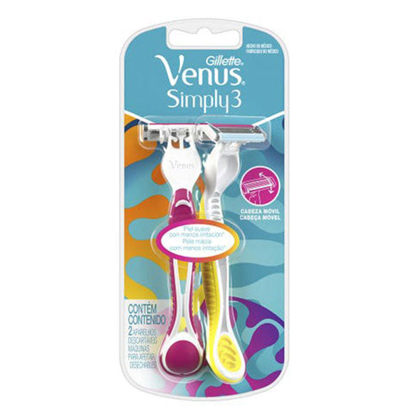 Gillette Simply Venus 3 Rosa Para Mujer X 2 Unidades