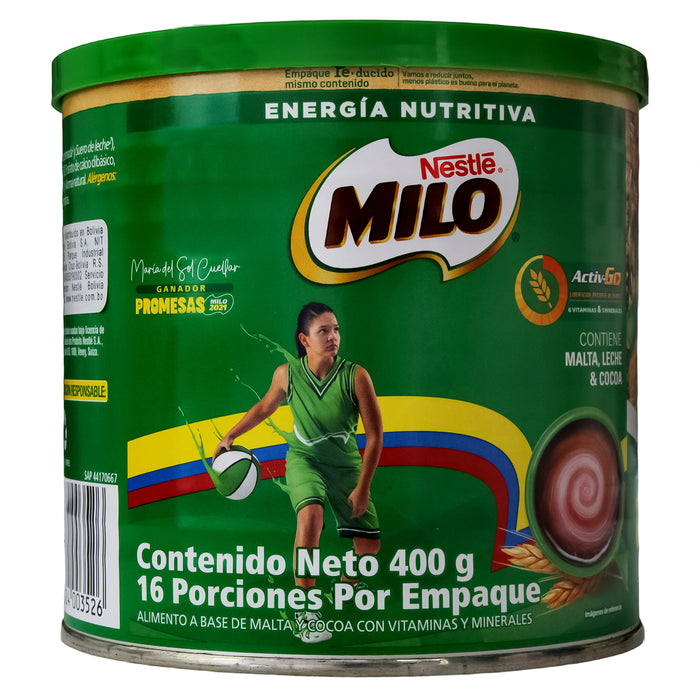 Milo Alimento De Malta Y Cocoa Lata X 400G