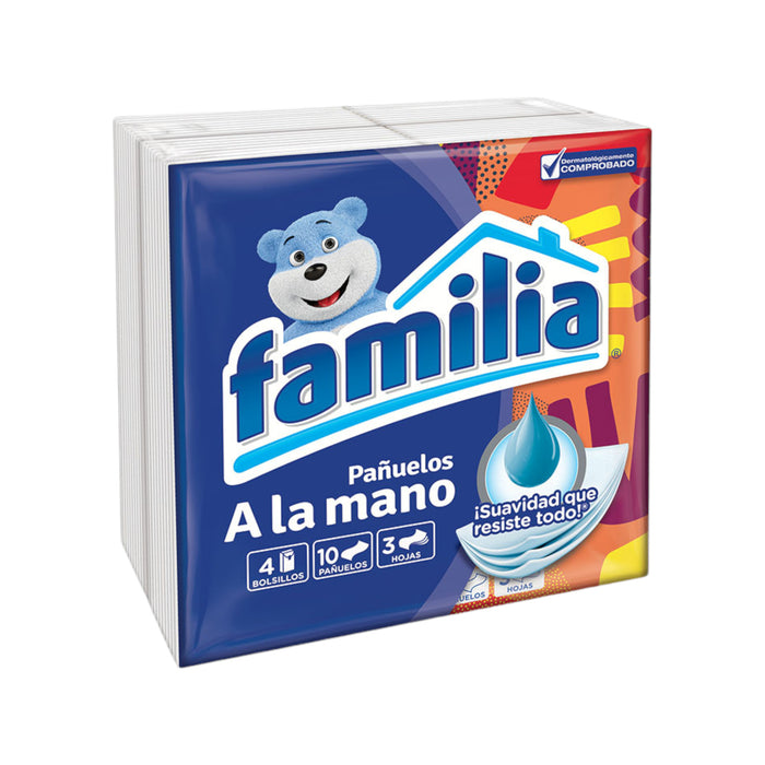 Pañuelos Familia A La Mano 3 Hojas Paquete X 4 Unidades