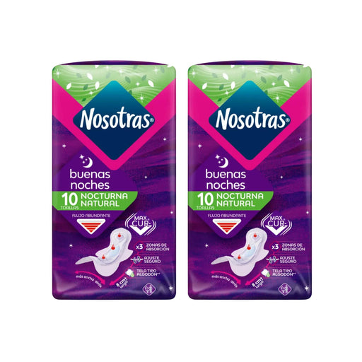 Pack Nosotras Buenas Noches Natural 2 X 10 Unidades