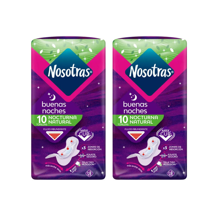 Pack Nosotras Buenas Noches Natural 2 X 10 Unidades
