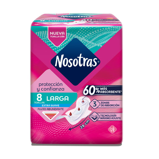 Toalla Femenina Nosotras Larga Cur-V X 8 Unidades