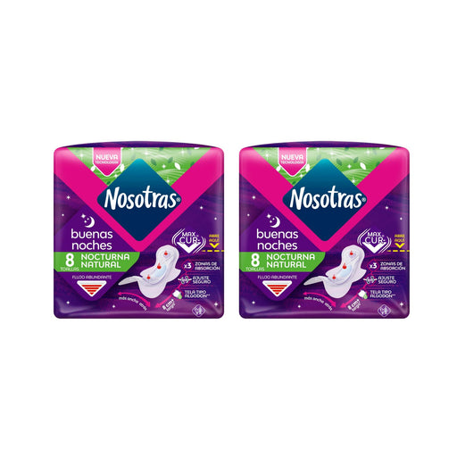 Pack Nosotras Natural Buenas Noches 2 X 8 Unidades