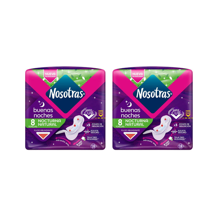 Pack Nosotras Natural Buenas Noches 2 X 8 Unidades