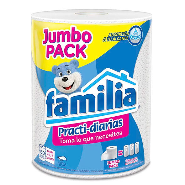 Familia Toalla De Cocina Doble Hoja 150 Hojas Jumbo X Unidad