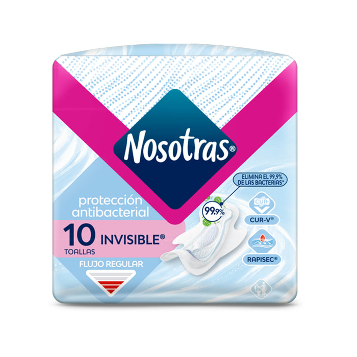 Nosotras Antibacterial Invisible Rapigel X 10 Unidades