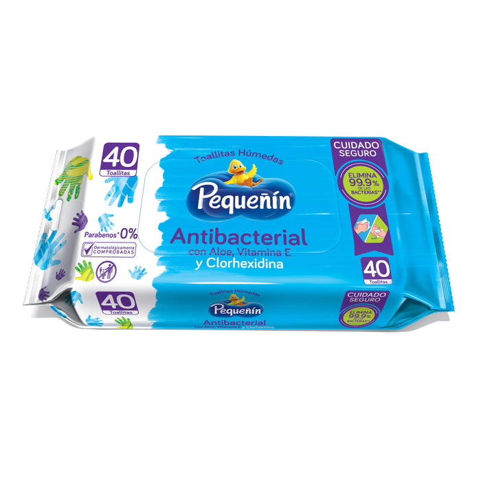 Pequenin Toalla Humeda Antibacterial X 40 Unidades