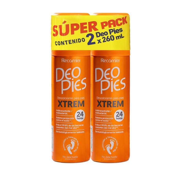 Desodorante Para Pies Recamier Pack Deo Xtrem 2 X 260Ml