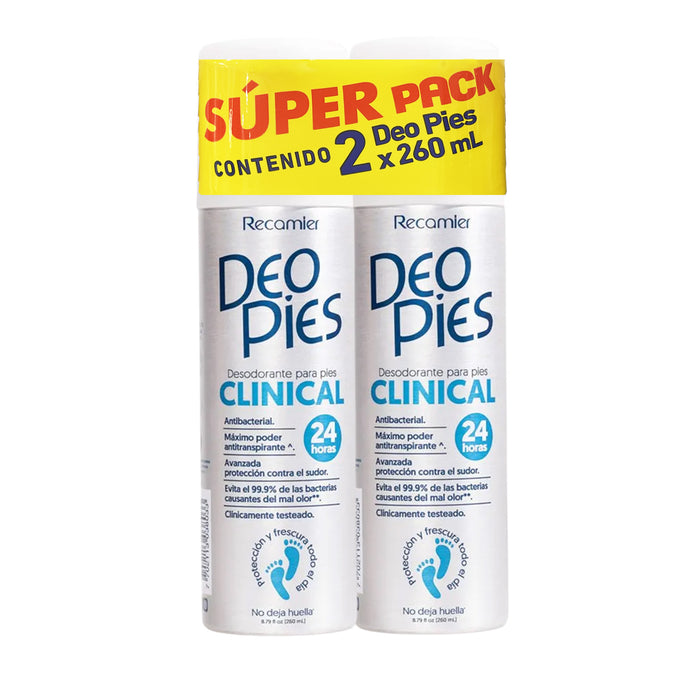 Desodorante Para Pies Recamier Pack Deo Clinical 2 X 260Ml