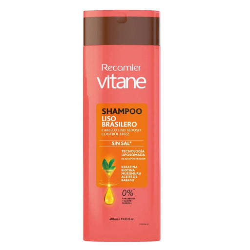 Botella de champú Recamier Vitane Liso Brasilero.