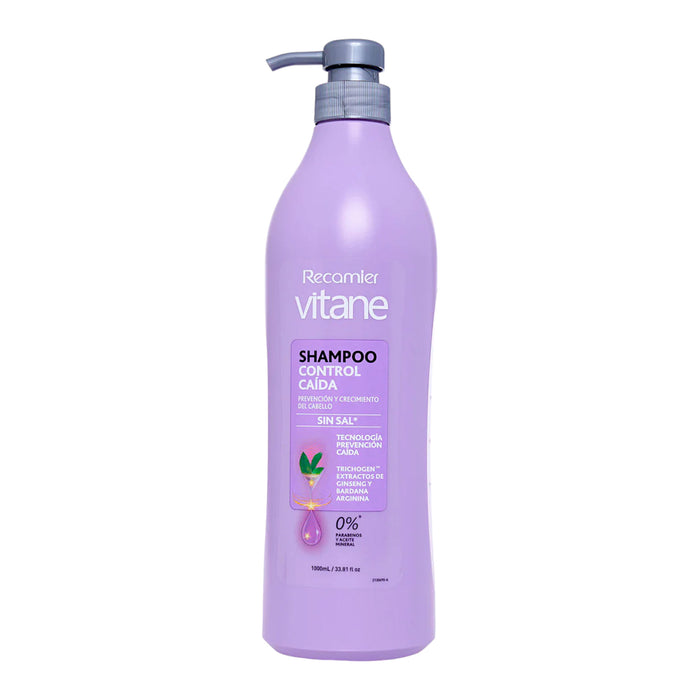 Botella de champú Recamier Vitane Control Caída.