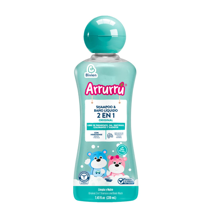 Shampoo Y Baño Líquido 2 En 1 Arrurrú Original X 220 Ml