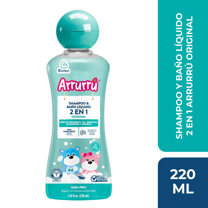 Shampoo Y Baño Líquido 2 En 1 Arrurrú Original X 220 Ml