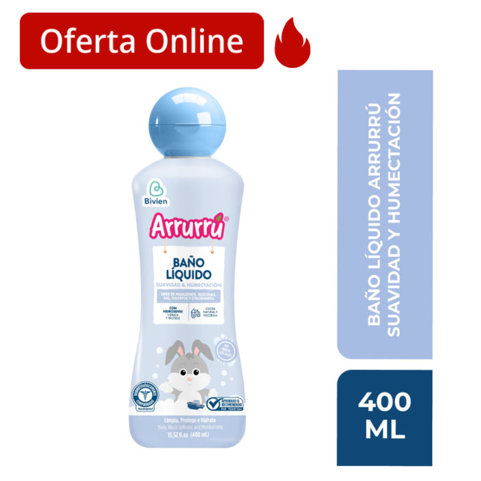 Baño Líquido Infantil Arrurru Suavidad Y Humectación X 400Ml