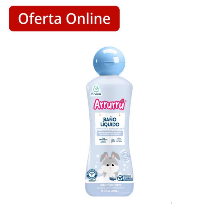 Baño Líquido Infantil Arrurru Suavidad Y Humectación X 400Ml
