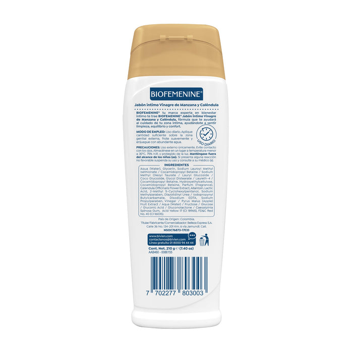 Jabón Íntimo Biofemenine Vinagre Y Caléndula X 210G