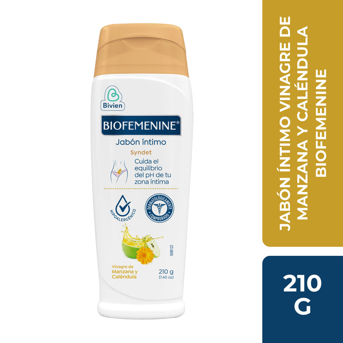 Jabón Íntimo Biofemenine Vinagre De Manzana Y Caléndula X 210 Gr