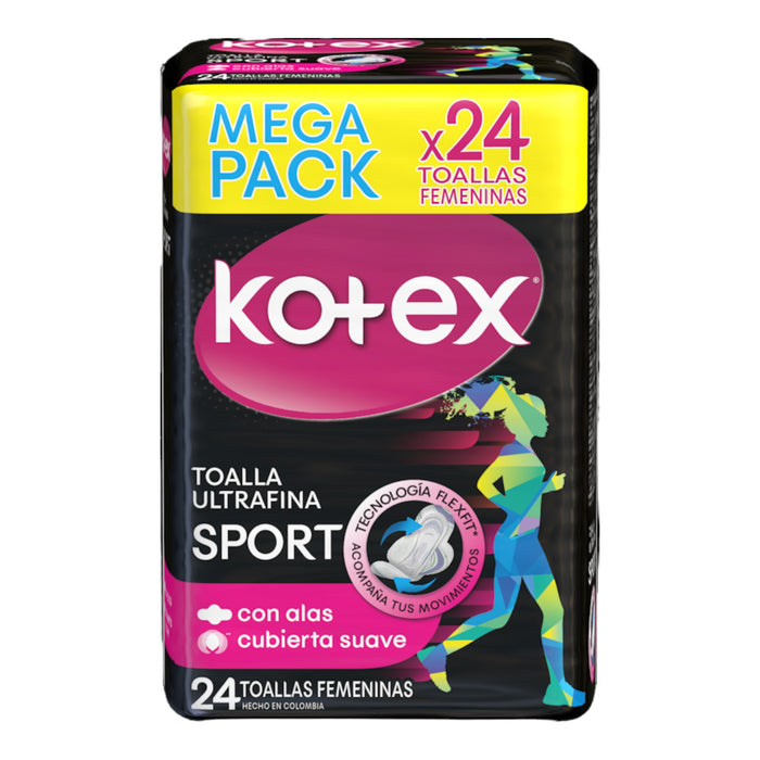 Toalla Kotex Ultrafina Sport Con Alas X 24 Unidades