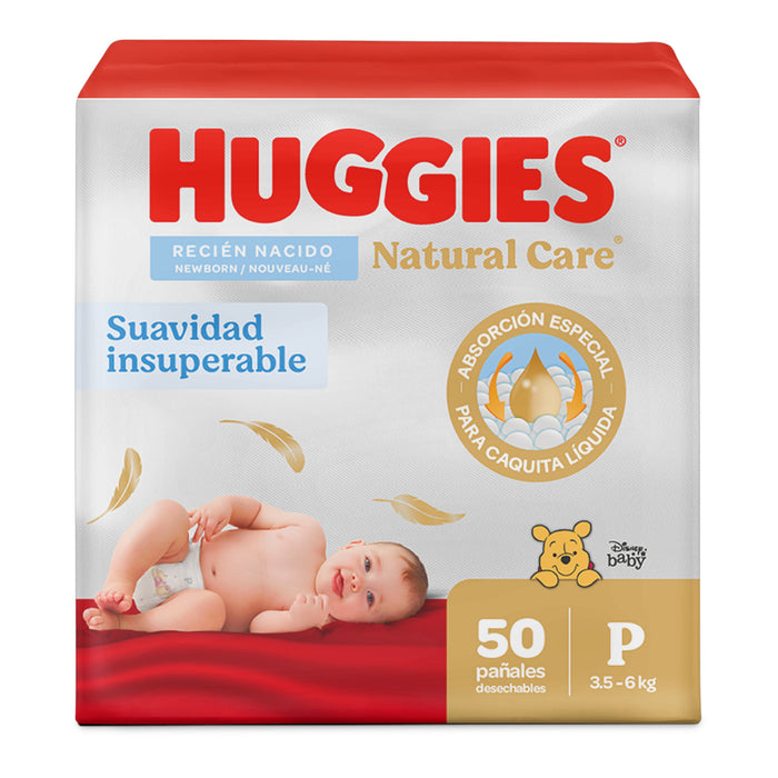 Huggies Natural Care Recién Nacido Talla P 3.5 A 6Kg X 50 Unidades