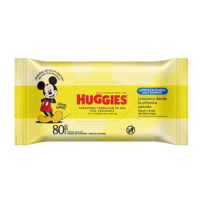 Toallitas Húmedas Huggies Limpieza Cotidiana X 80 Unidades