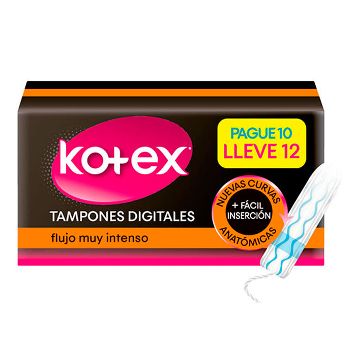 Kotex Tampones Digitales Super X 12 Unidades