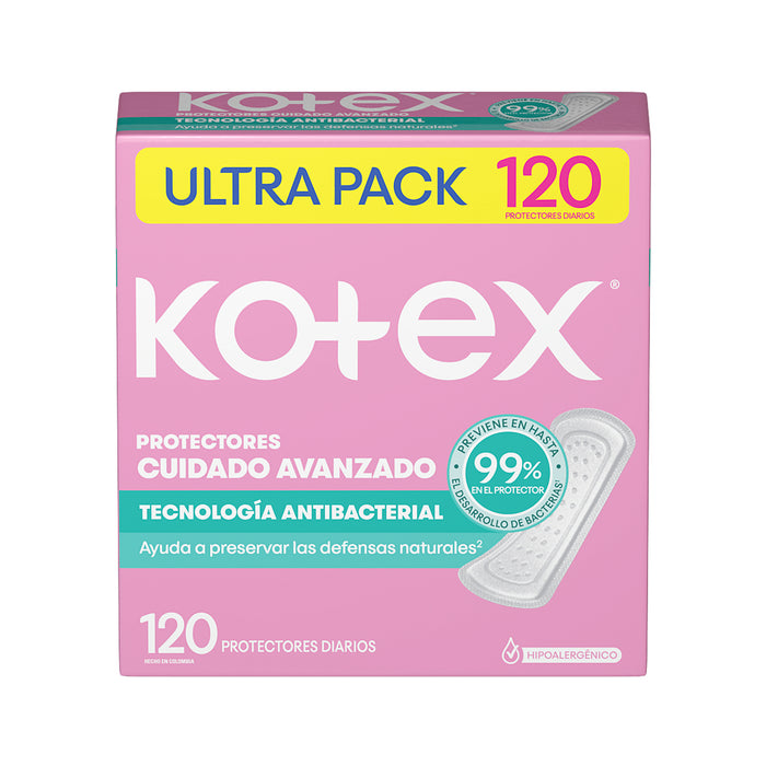 Protectores Diarios Kotex Antibacterial X 120 Unidades