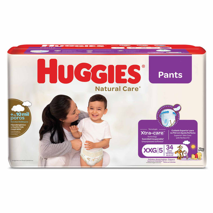 Huggies Natural Care Pants Talla Xxg Unisex X 34 Unidades