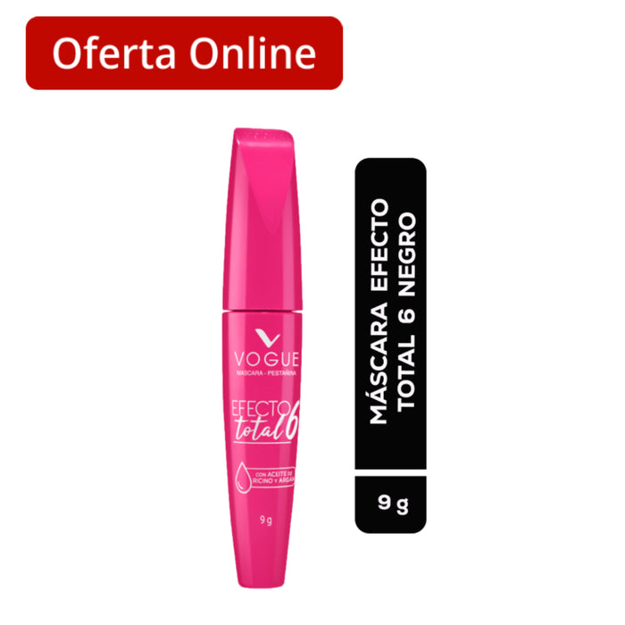 Mascara De Pestaña Vogue Efecto Total 6 Negro X 9G