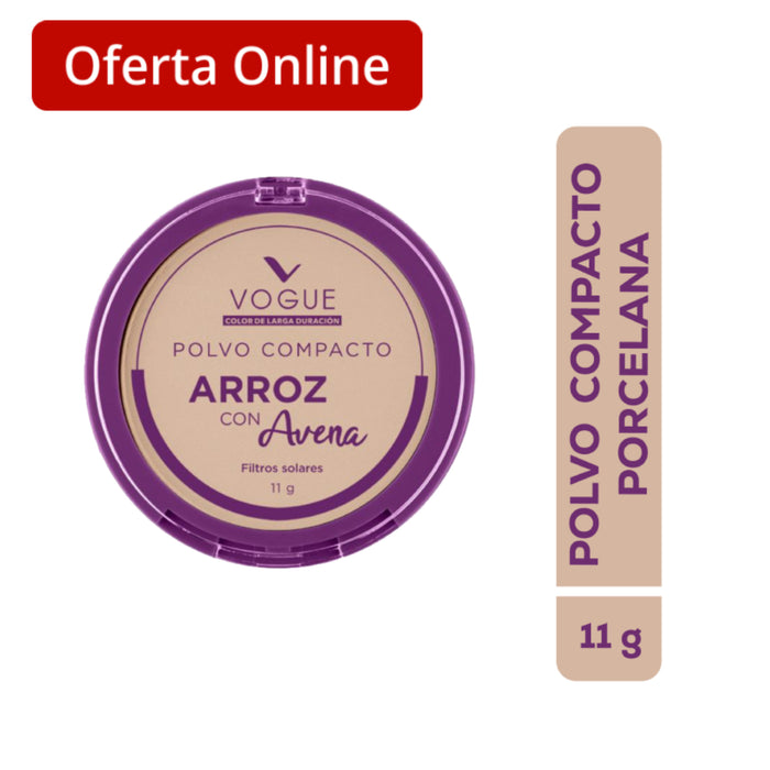 Polvo Vogue Compacto De Arroz Porcelana X 11G