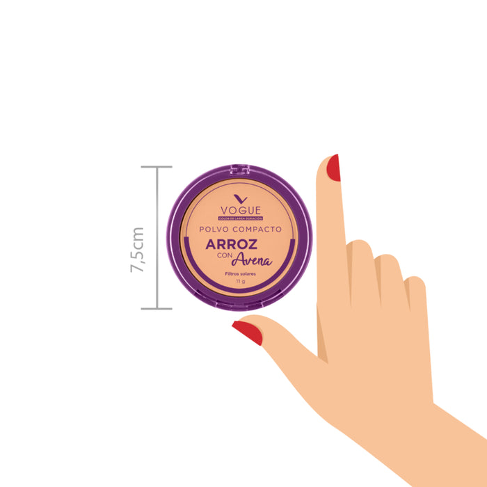 Polvo Vogue Compacto De Arroz Almendra X 11G