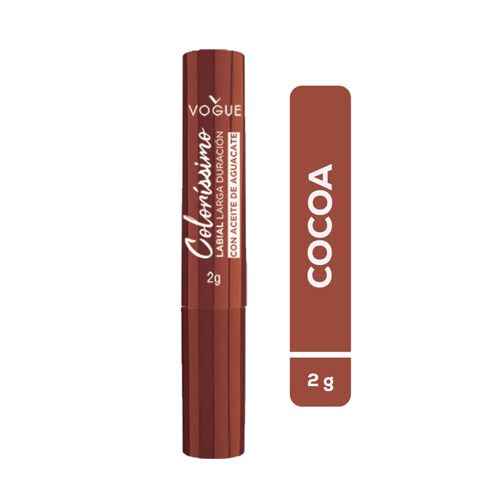 Labial Vogue Colorissimo Larga Duración Cocoa