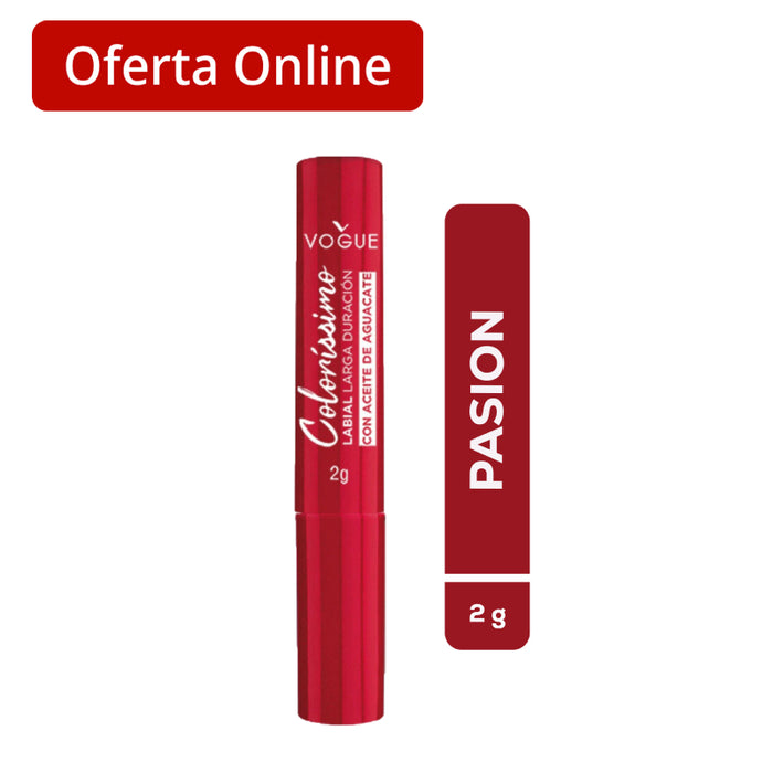 Labial Vogue Colorissimo Larga Duración Pasión