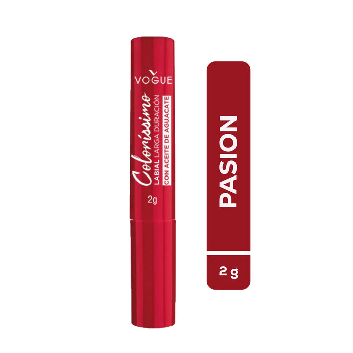 Labial Vogue Colorissimo Larga Duración Pasión