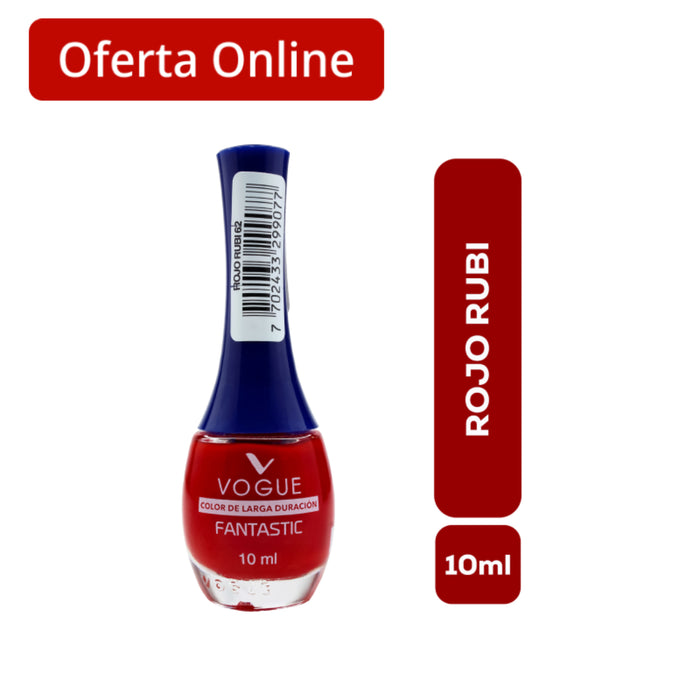 Esmalte Vogue Fantastic Nu Rojo Rubí 62 X 10Ml