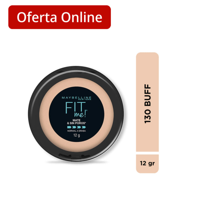 Polvo Maybelline Fit Me - Tono 130 Buff Beige X 12G