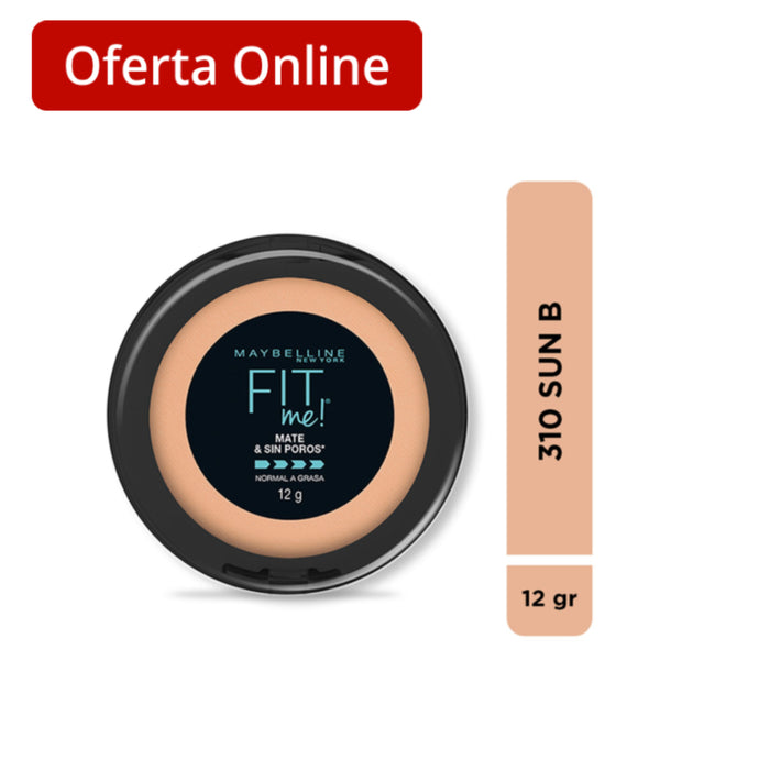 Polvo Maybelline Fit Me - Tono 310 Sun Beige X 12G