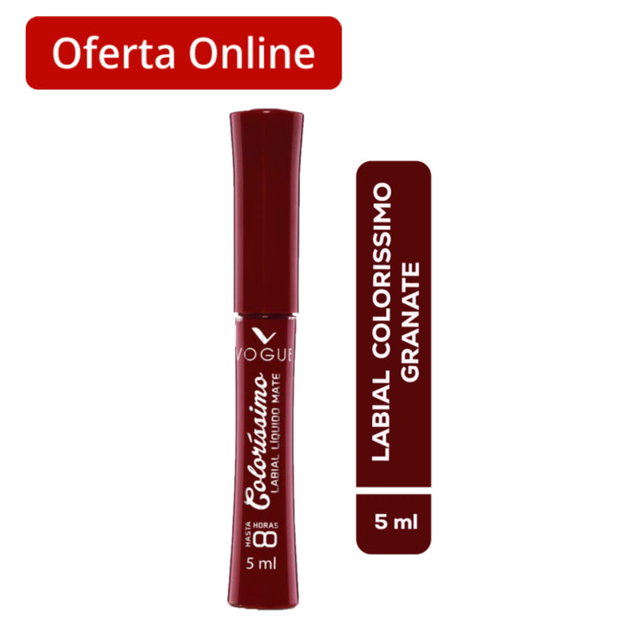 Labial Vogue Liquida Colorissimo Granate X 5Ml