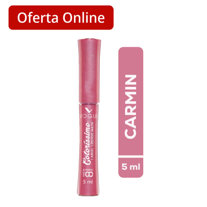 Labial Vogue Liquido Mate Colorissimo Carmin X 5Ml
