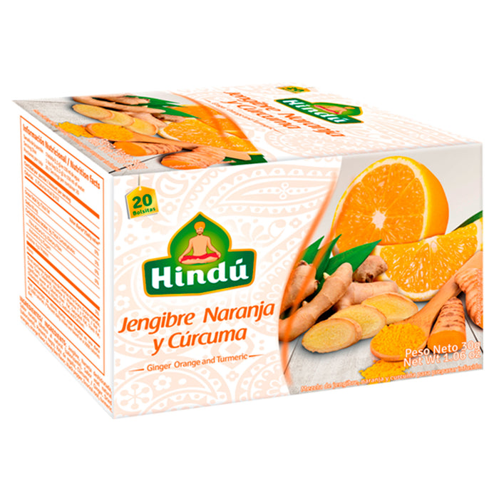 Hindu Te Jengibre Naranja Curcuma X 20 Unidades
