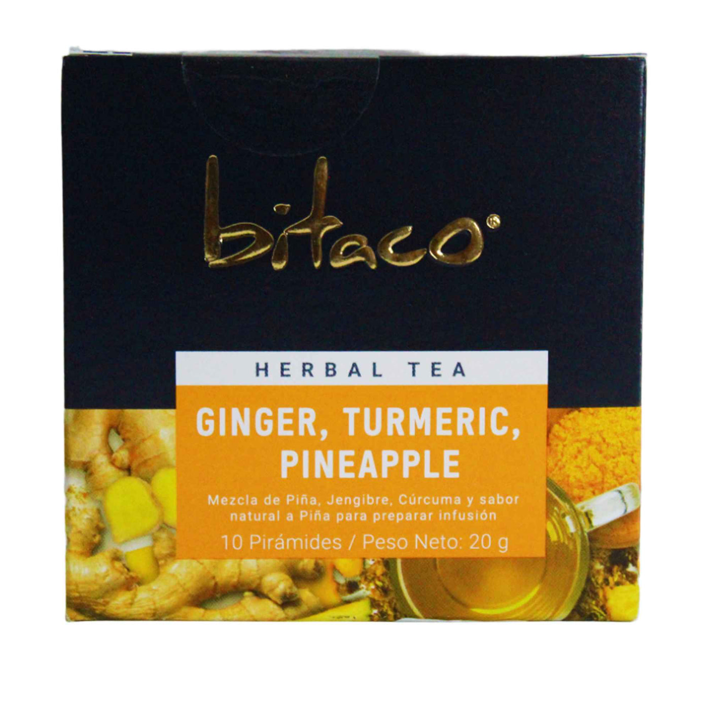 Té Herbal Bitaco Jengibre Cúrcuma Piña - 10 Bolsitas— Farmacorp