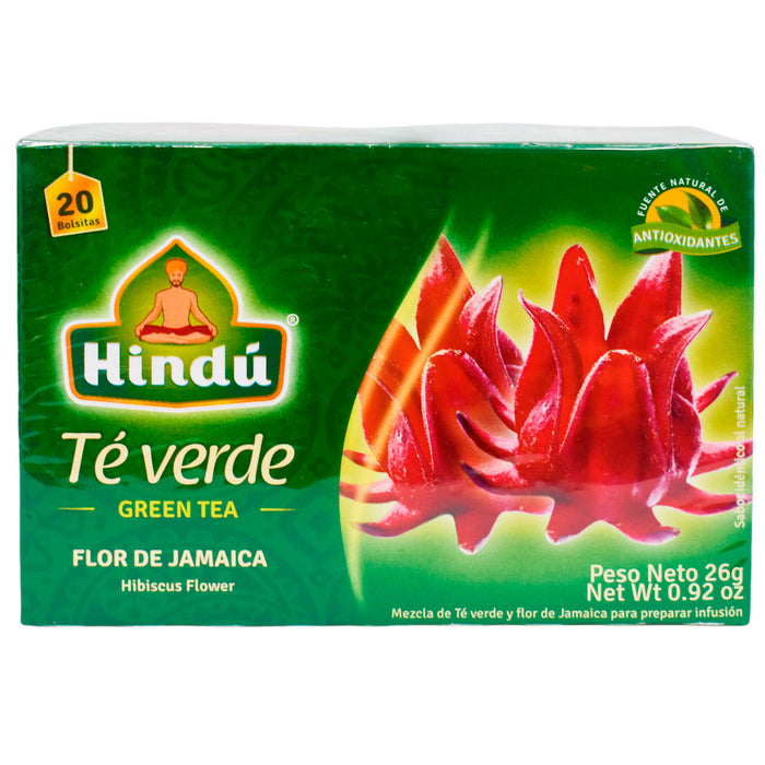 Hindu Te Verde Flor De Jamaica X 20 Unidades