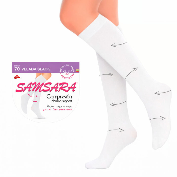Medias Samsara Compression Maximo Support Blanco