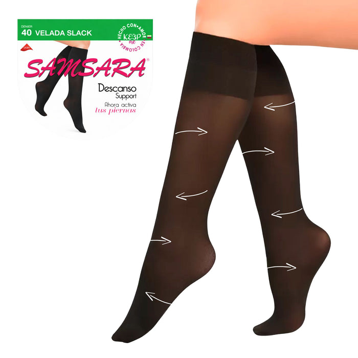 Medias Samsara Descanso Support Color Negro