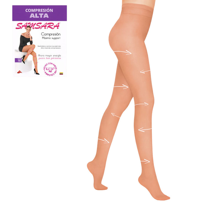 Pantimedias Samsara Compression Alta Durazno Talla L