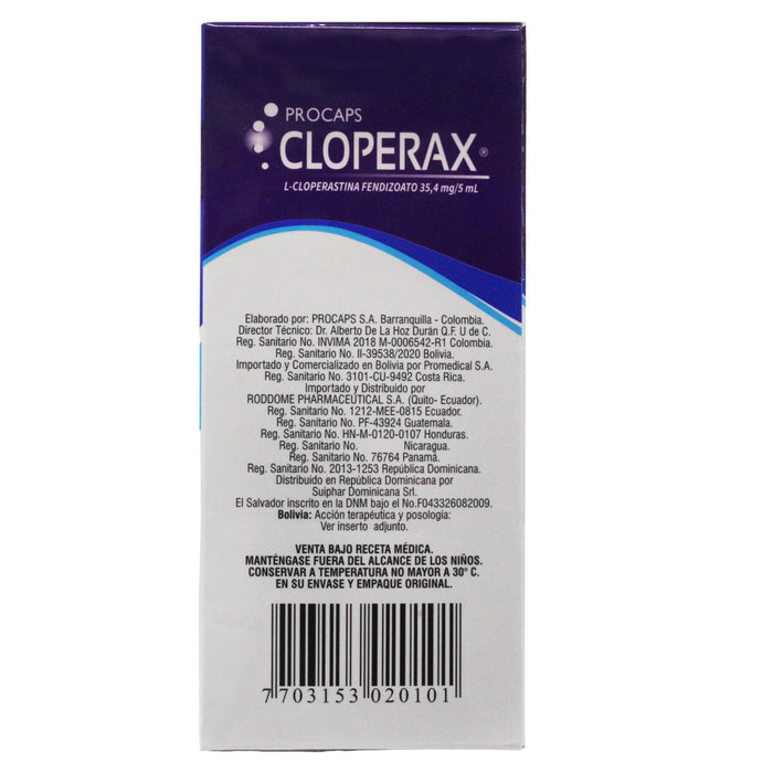 Cloperax 20Mg 5Ml Suspension X 120Ml Cloperastina